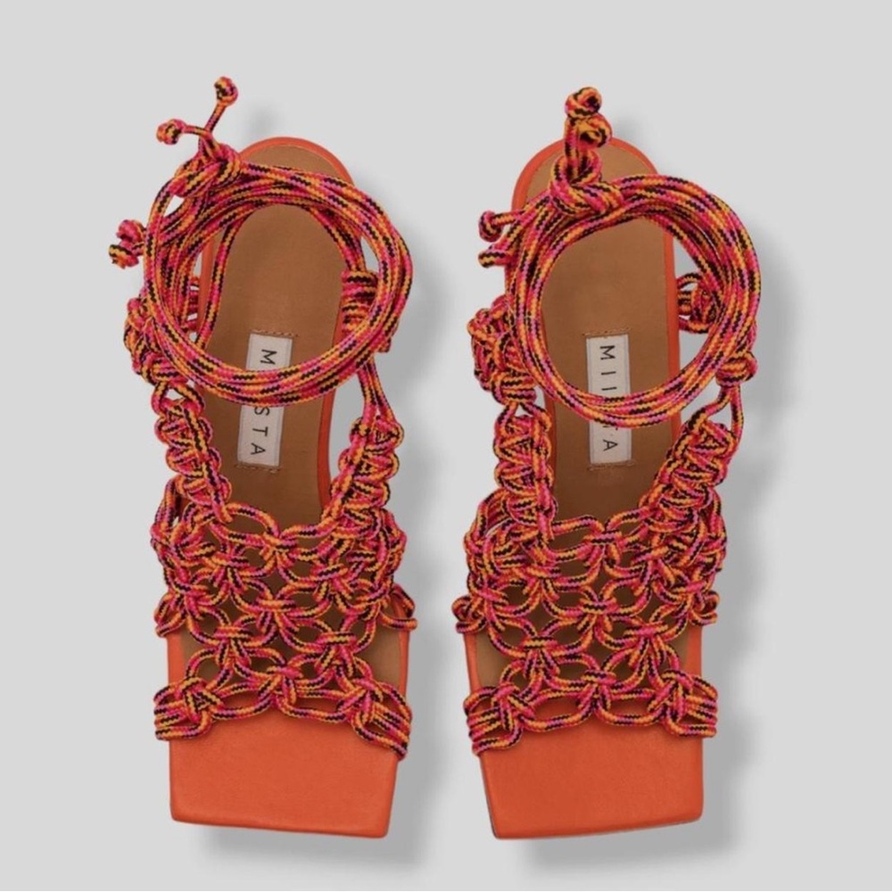 Miista "Stephanie" multicolored braided rope sandals